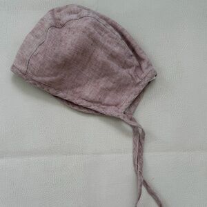 Briar Pink Linen Bonnet 18-24M